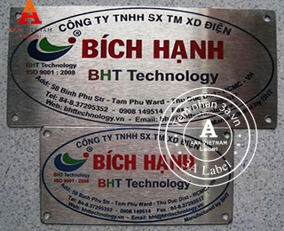 Làm tem nhãn mác kim loại giá rẻ, sản xuất trực tiếp tại Hà Nội
